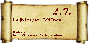 Lajbiczjer Tünde névjegykártya